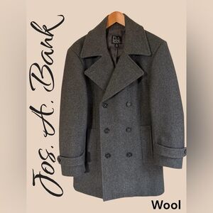 Jos. A. Bank Wool Pea Coat men’s medium regular. Charcoal gray. Like new! Sharp!